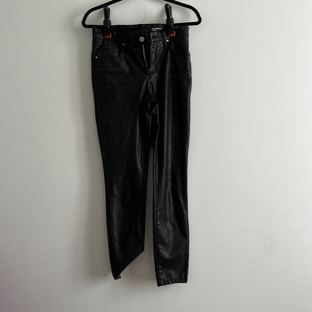 Black faux leather pants